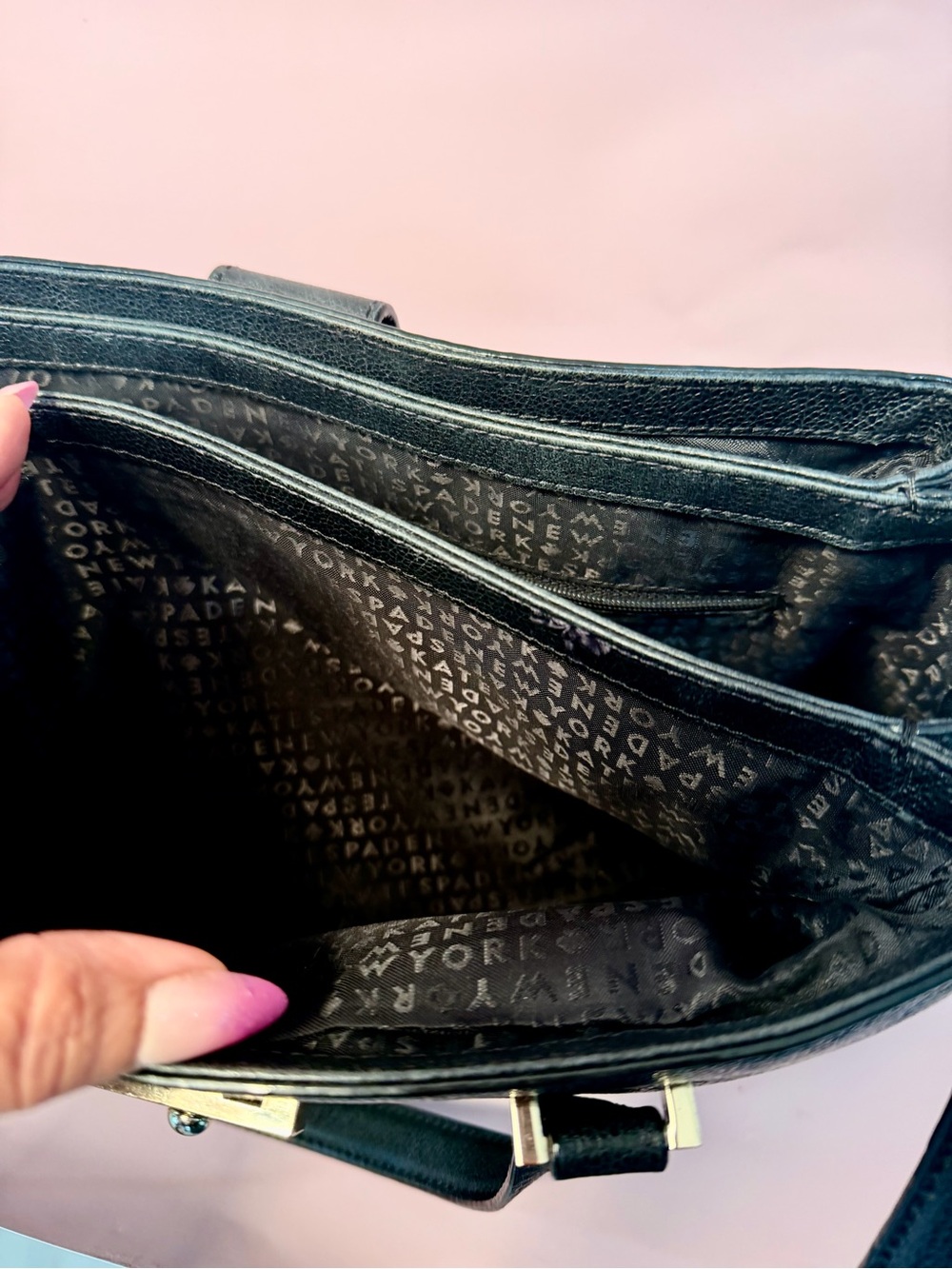 kate spade Black Pebbled Leather Top-Handle Briefcase - Picture 10 of 15
